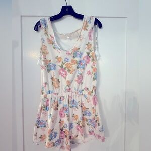 LoveShackFancy Floral Sleeveless Terry Romper